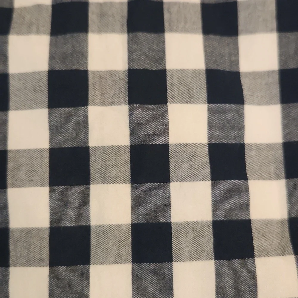 Abercrombie Kids Navy and White Gingham Open Shoulder Top. Size 10/12